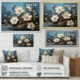 thumbnail image 4 of Designart "Orchid Dreams White and Blue Blossoms I" Floral Framed Wall Art - Modern Farmhouse Gold Abstract Floral Living Room Framed Canvas Art, 4 of 6