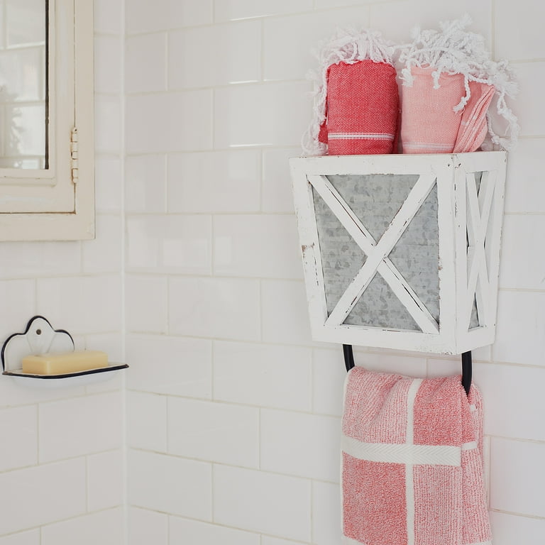 Autumn Alley Farmhouse Decor Rustic Hand Towel Holder Farmhouse Towel For Bathroom Wall For Kitchen Wall With Wooden Storage Add Charm to Your