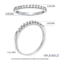 thumbnail image 4 of Vir Jewels 1/3 CTTW Diamond Wedding Band 14K White Gold 10 Stone Prong Set Round Size 5.5 Female Adult, 4 of 6