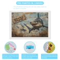 thumbnail image 3 of Diamond Art Kits for Adults, Wood Grain SharkDiamond Painting Kits for Beginners, Frameless Round 5D Full Drill Diamonds Art Pictures Gem Art Crafts Home Decor Gifts, 3 of 8