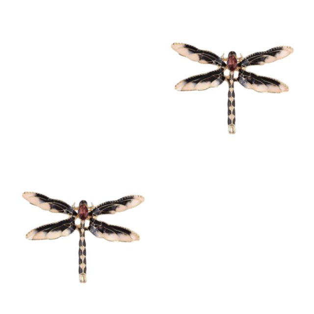 Jumpingount Broche elegante de diamantes de imitación brillantes para mujer, broches elegantes de pin de solapa exquisitos y hermosos, negro negro 2Conjunto