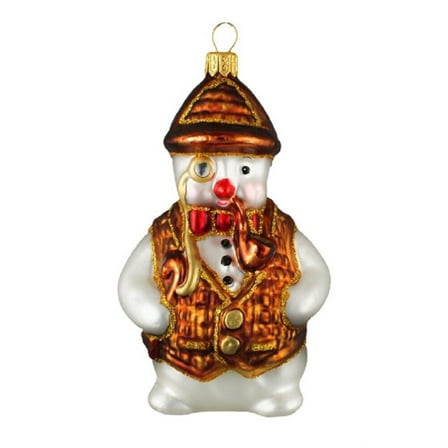 English Snowman Polish Glass Christmas Ornament Sherlock Holmes Detective