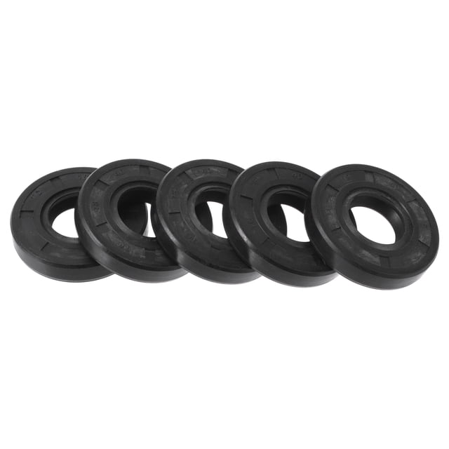 Sello de aceite universal Unique Bargains TC de doble labio con resorte de acero, sello de eje rotativo 18x40x8mm, alta presión, caucho NBR negro, 5 piezas