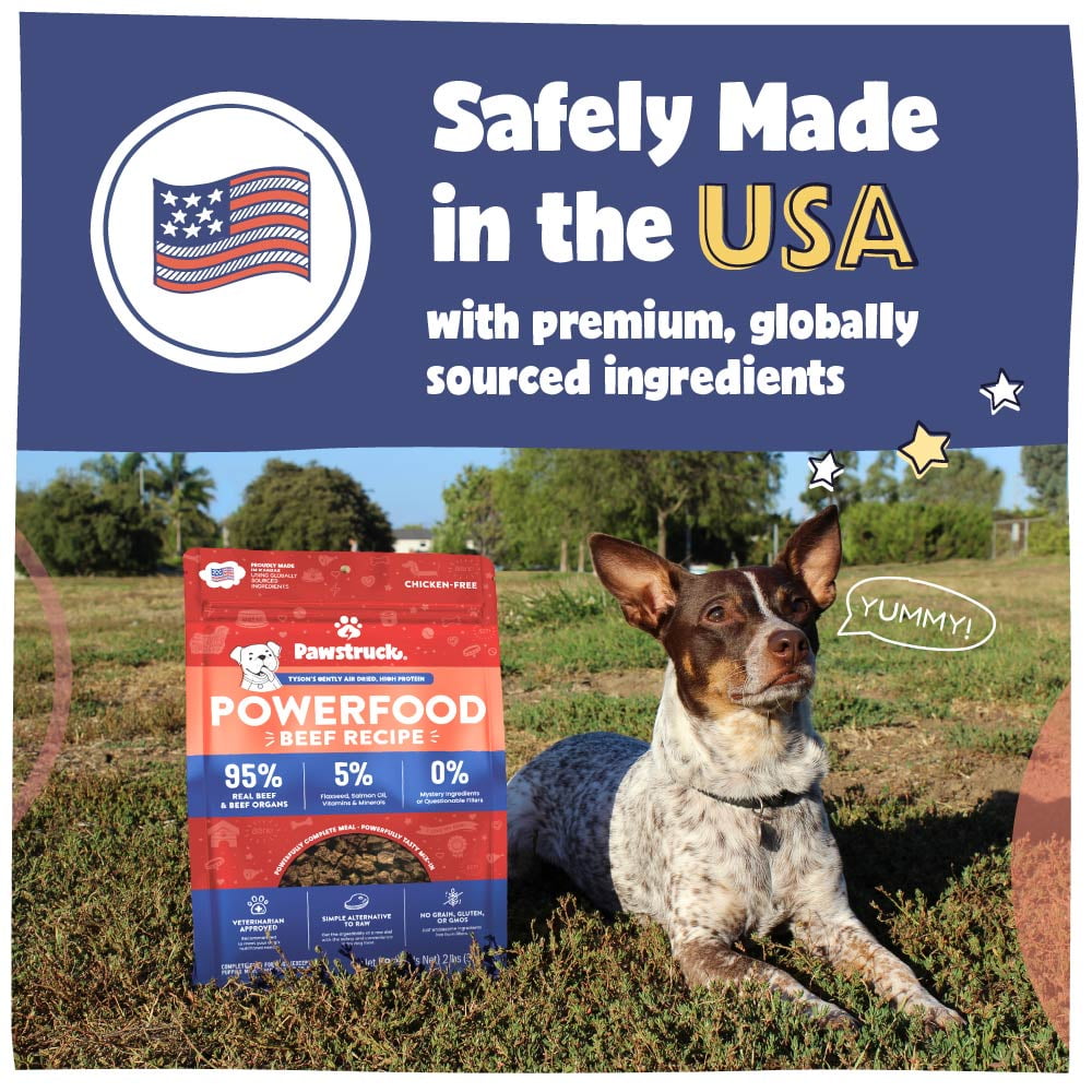 (8 pack) Pawstruck Premium Air Dried Dog Food with 95% Meat, Beef Flavor, 2 lb. Bag