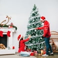 thumbnail image 3 of DECMAY 7.5 FT Snow Tipped Artificial Christmas Tree with 350 Warm White Lights, Remote Control, Silver Ribbon Ornaments & Fence Tree Skirt, Green PVC Hinged Xmas Tree, 3 of 14