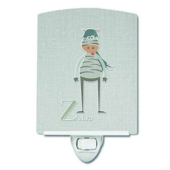 Caroline's Treasures BB5751CNL Alphabet Z for Zebra Ceramic Night Light, 6x4x3", multicolor