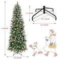 thumbnail image 5 of GIKPAL 6ft Pre-Lit Pencil Christmas Tree, Skinny Spruce Slim Holiday Decoration w/ 600 Tips, 200 Incandescent Lights, Metal Hinges & Base, 5 of 10