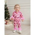 thumbnail image 6 of BemeyourBBs Girls 2Pcs Christmas Pajamas Long Sleeve Bow Print Shirt + Pants Set, 6 of 9