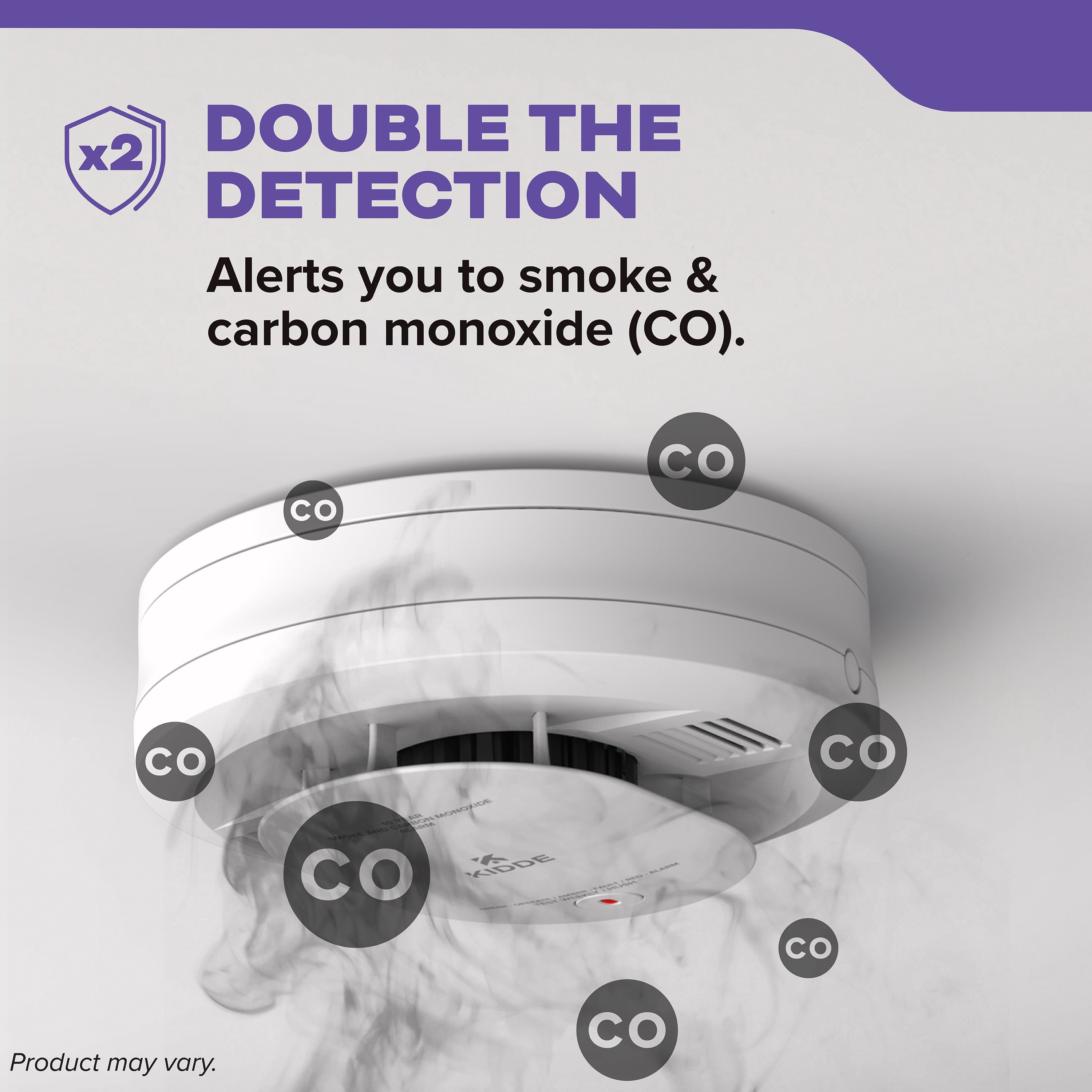 (2 pack) Kidde Battery-Operated Combination Smoke & Carbon Monoxide Detector, Batteries Included