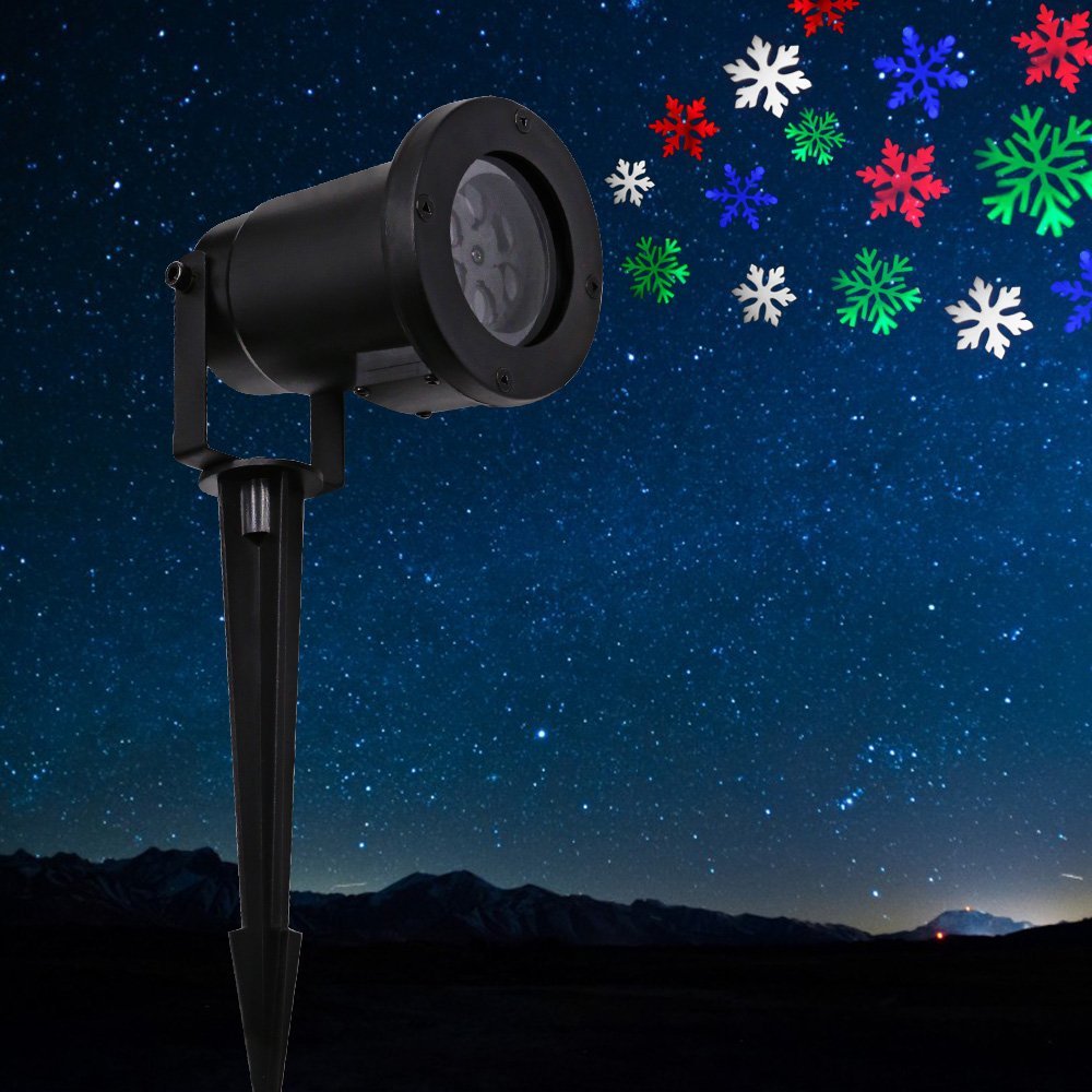 LED Multicolor Moving Snow Projector Light for Indoor & Outdoor