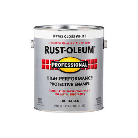 White, Rust-Oleum Professional High Performance Gloss DTM Alkyd Protective Enamel Paint-K7792402, Gallon