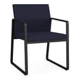 thumbnail image 1 of Fauteuil d'Invité pour Réception Salle d'Attente Soins de Santé / Acier Noir / Bleu Marine, 1 of 5