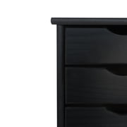 Adeptus Original Roll Cart, Solid Wood, 6 Drawer Roll Cart, Black