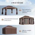 thumbnail image 2 of Grezone 10×13 FT Deluxe No Screws Gazebo,Double Roof Outdoor Shelter Tent with Mosquito Nettings and Privacy Screens, 2 of 8