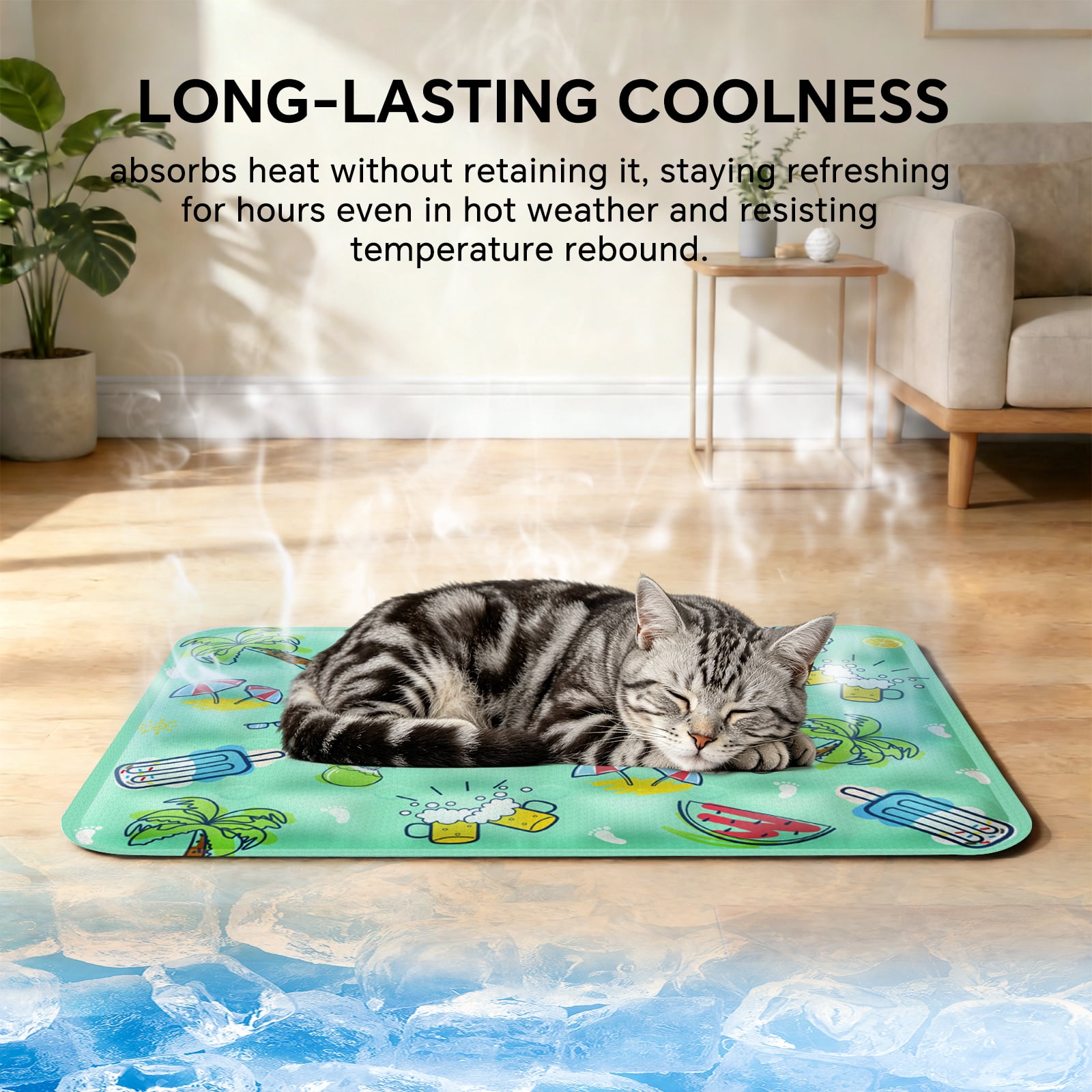 Pet Cooling Mat, Instant Cool Gel Pad for Dogs & Cats, Summer Instant Chill No Refrigeration, Portable Reusable Sleeping Bed (70*120cm/27.56*47.24in)