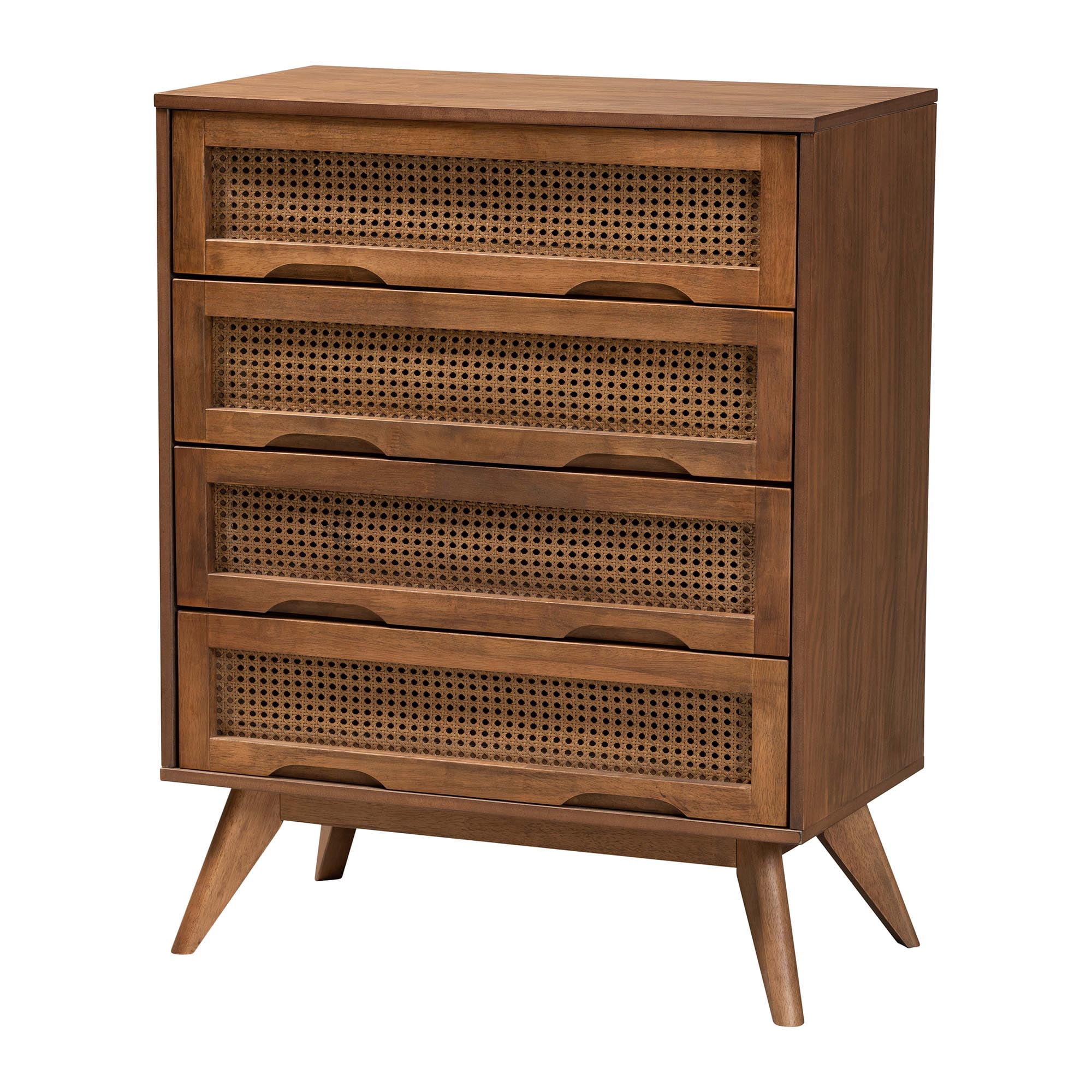 Baxton Studio Demeter Mid-Century Bedroom Set, 5-Piece, Walnut Brown