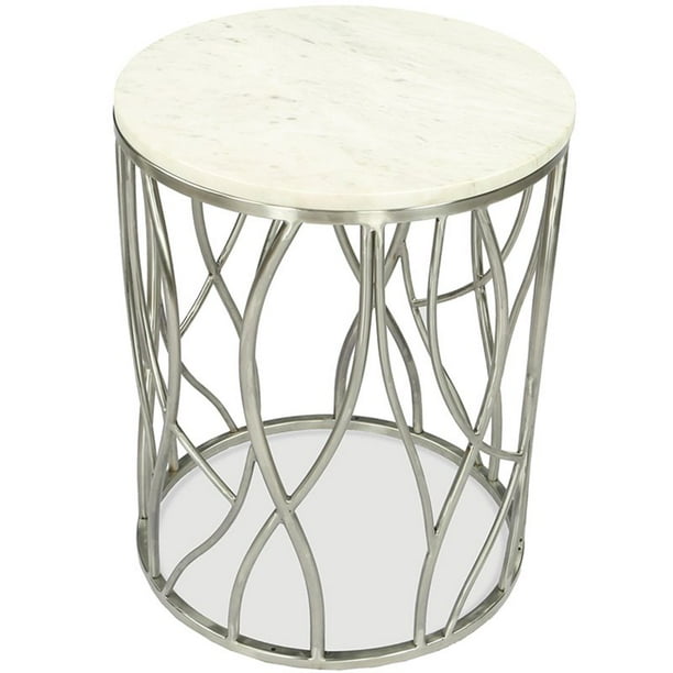 Riverside Furniture Ulysses 18 Round Marble Top End Table In White Com Riverside Furniture Ulysses 18 Round, Round Marble Top End Table
