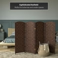 thumbnail image 6 of Red Lantern 4 ft. Short Diamond Weave Fiber Folding Screen - Dark Mocha - 4 Panel, 6 of 7