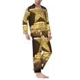 thumbnail image 2 of Sikiie Golden Glitter And Light Mens Pajama Set, Soft Warm Long Sleeve Sleepwear, Cozy Button-Down Pjs for Men-Large, 2 of 7