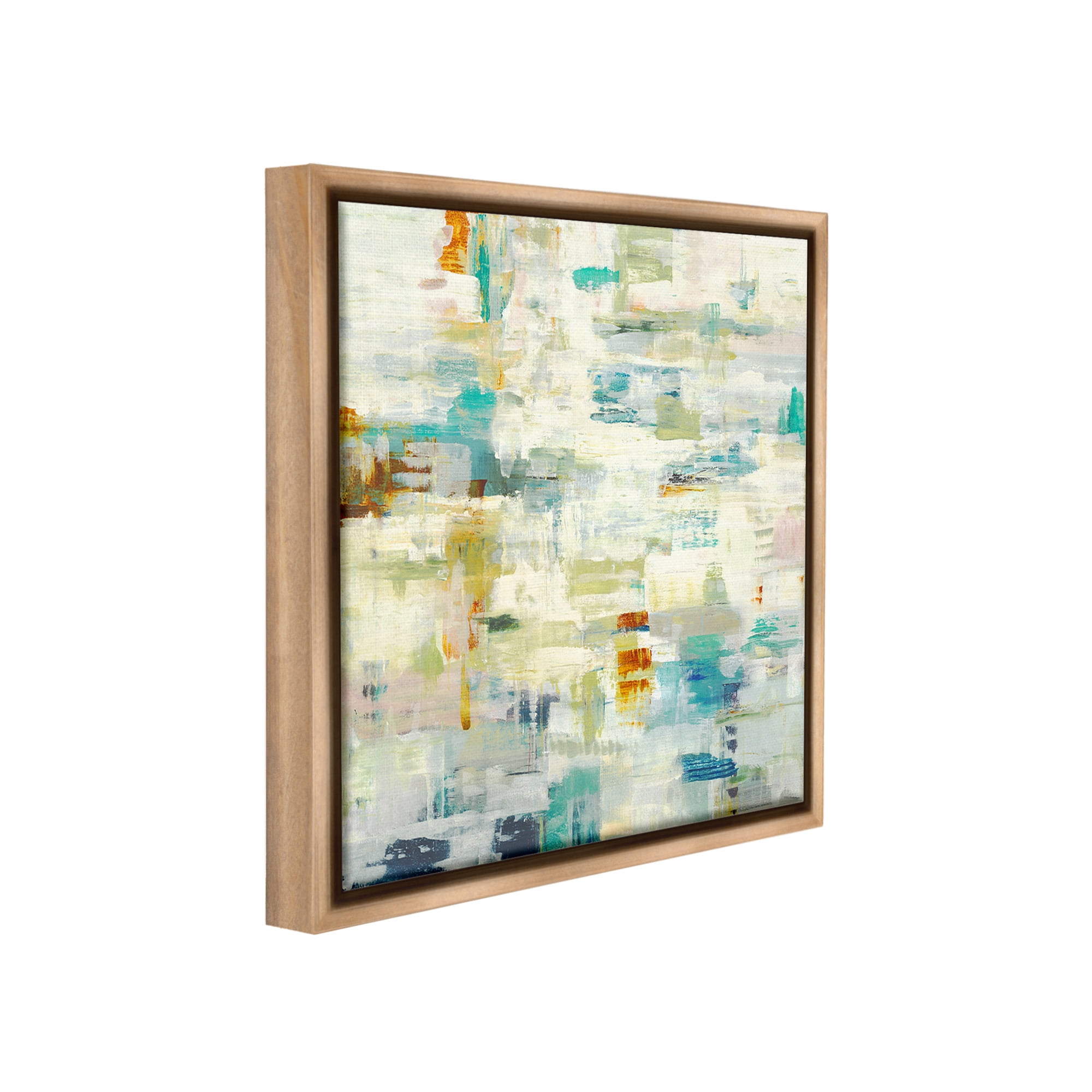 Stupell Industries Complex Abstract Pattern Abstract Painting Brown Floater Framed Canvas Art Print Wall Art, 25 x 25