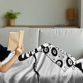 thumbnail image 3 of African Soft Flannel Fleece Throw Blanket, Woman Silhouette in Native Fashion Clothes Accessories Drawing, Cozy Plush for Indoor and Outdoor Use, 60" x 80", Black and White, by Ambesonne, 3 of 5