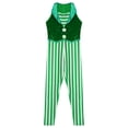 thumbnail image 5 of YiZYiF Kids Girls Christmas Candy Cane Stripe Sequins Jumpsuit Dance Unitard Stage Performance Costume Green 6, 5 of 7
