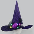 thumbnail image 2 of SAWOBUUN Light up Witch Hat for Women Halloween Lace Wizard Hat with LED Lights Women Adult Halloween Hats for Party, 2 of 2