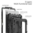 thumbnail image 6 of For Samsung Galaxy Tab S8+ Plus/S7 FE/S7+ Plus Case 12.4 inch, 360 Rotating Shockproof Cover with Stand, Screen Protector, Shoulder Strap (SM-X800/T730/T970), Black, 6 of 7