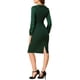 thumbnail image 3 of Vestidos de trabajo de mujer INSPIRE CHIC con cuello Peter Pan midi en verde S, 3 of 6