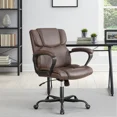 thumbnail image 6 of Furmax Mid Back Executive Office Swivel Computer Task Armrests Ergonomic Leather-Padded Desk Chair with Lumbar Support, Brown, 6 of 7