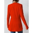 thumbnail image 4 of Women'S Casual One Button Waffle Open Front Long Sleeve Work Office Suit Jackets Big Red XXL, 4 of 6