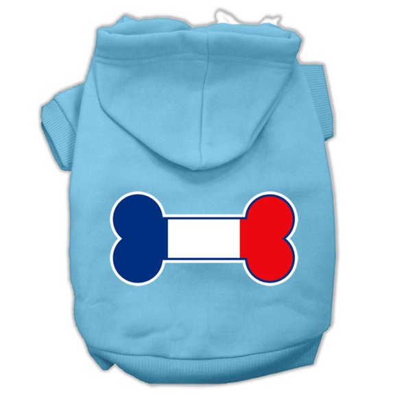 Pet, Dog Cat Hoodie Screen Printed, "Bone Flag France"