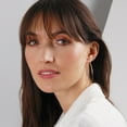 thumbnail image 2 of Humble Chic Geometric Marquise Threader Hoops - Hypoallergenic 18K Gold Plated, 2.3", 2 of 8