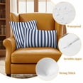 thumbnail image 4 of 2 Pack Outdoor Waterproof Throw Pillow Covers,Blue White Vertical Stripes Decorative Square Pillow Case Patio Pillowcases for Chair Couch Sofa 16x16in, 4 of 9