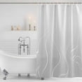 thumbnail image 4 of Grey Geometric Waterproof Fabric Shower Curtain,Modern White Stripe Abstract Distortion Art Waterproof Fabric Shower Curtain for Bathroom Curtains Bathtubs Shower Curtains with 12 Hooks Small 36x78in, 4 of 8