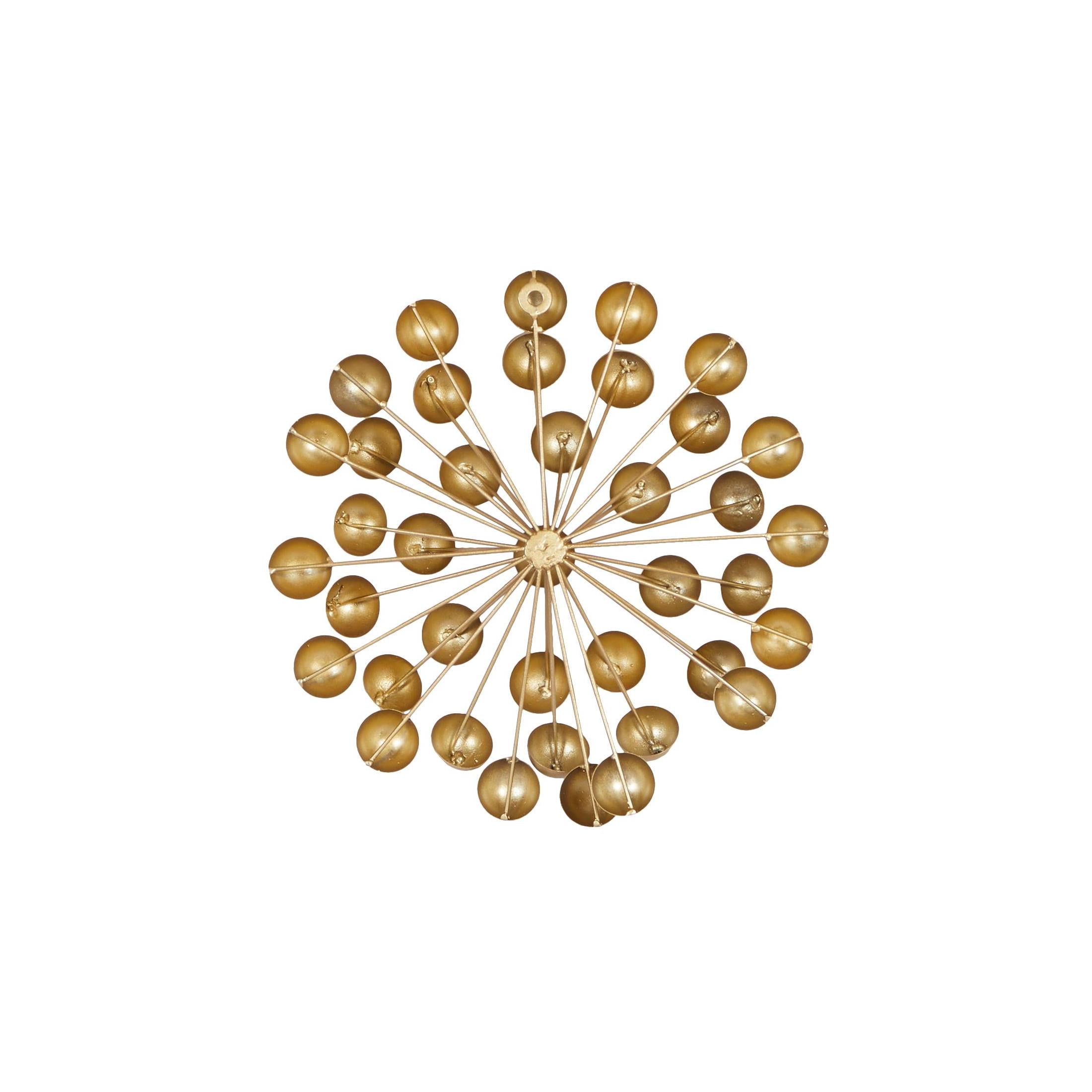 CosmoLiving by Cosmopolitan Gold Metal Starburst Wall Decor with Orb Details