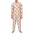 thumbnail image 3 of Yiaed Orange Peach Print Men’s Pajamas Set - Long Sleeve Button Down Sleep Shirt and Pajama Bottoms Sleepwear Set Mens Pjs Sets Men's Pajama Bottoms-XX-Large, 3 of 7