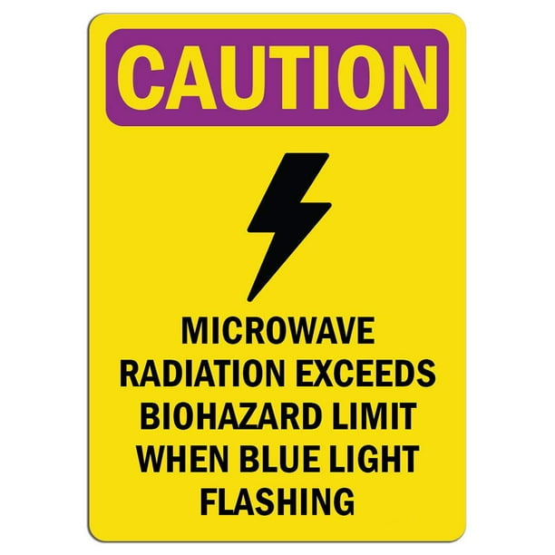 Caution Radiation Sign Microwave Radiation Bilingual Safety Notice