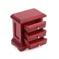 thumbnail image 5 of Miniature Bedside 1:12 Furniture Dollhouse Nightstand Bedroom Drawer Cabinet Model Accessories Mini House Scene Building Tabletop Decorations (Red), 5 of 6