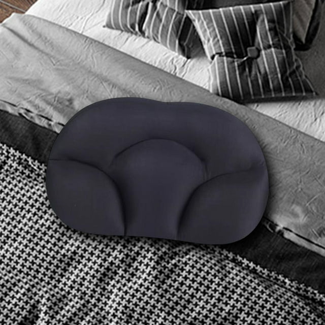 Almohada de cuello redondo Soledad almohada de apoyo para la espalda lavable ergonómica para dormir negro respaldo de la cama