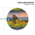 thumbnail image 2 of Yiaed Horse Sunflowers Print Leather Coasters for Drinks - Cup Coasters Coffee Table Kitchen Table Bar, Home & Office Gifts Handmade Drink Coasters-Round Shape, 2 of 6