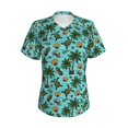 thumbnail image 4 of Wukai Pineapple Sea Turtle Classic V-Neck T-Shirt for Women: Comfortable, Stylish, and Versatile Wardrobe Essential-X-Large, 4 of 7