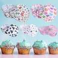 thumbnail image 5 of Dujiujun 100Pcs Paper Cup Food Grade Exquisite Patterns Thick Greaseproof Baking Cup for Bakery, 5 of 8