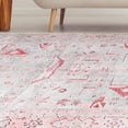 thumbnail image 6 of Boho Geometric Distressed Indoor Area Rug, Berry Red, 7' 6" x 9' 6", 6 of 6