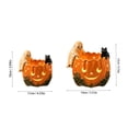 thumbnail image 2 of Pumpkin Bowl with Ghost Cat Halloween Decorations Jack-O-Lantern Tealight Candle Holder Fall Table Centerpiece Mantel Shelf Autumn Home Decor,B, 2 of 4