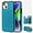 Blue, variant on Design for iPhone 14 Plus Case with Tempered Glass Screen Protector Credit Card Holder Slot, PU Leather Wallet Phone Cases Kickstand Protective Cover for iPhone14plus iP14 Women 6.7" Rose gold