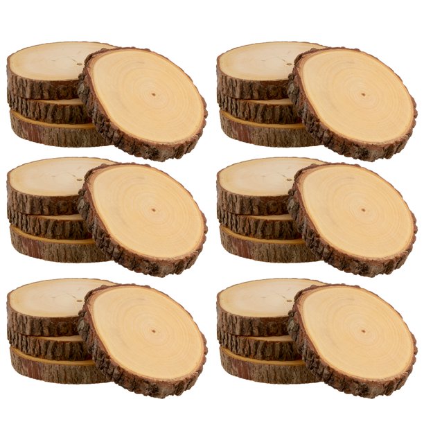 Meritage Natural Acacia Wood Coasters Unfinished, Log