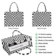 thumbnail image 2 of Large Capacity Tote Bag,Black and White Checkered Pattern Handbag Fashion Luxury Tote Bag,15.7"x13"x 5.1" Inches,Laptop Compatible, 2 of 6