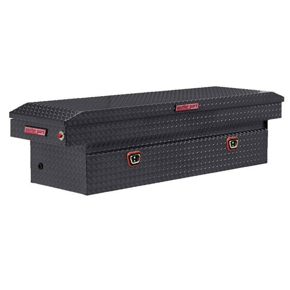 Weather Guard Saddle Truck Tool Box Aluminum Full Standard Gunmetal Gray