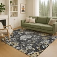 thumbnail image 6 of Addison Rugs Chantille Indoor/Outdoor Transitional Floral Black Machine Washable Rectangle Rug, 10' x 14', 6 of 8